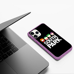 Чехол iPhone 11 Pro матовый Южный парк мультфильм - персонажи, цвет: 3D-фиолетовый — фото 2