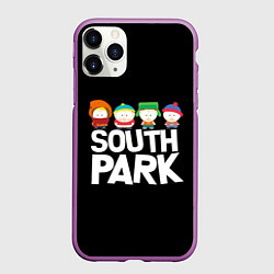 Чехол iPhone 11 Pro матовый Южный парк мультфильм - персонажи, цвет: 3D-фиолетовый