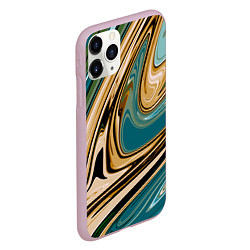 Чехол iPhone 11 Pro матовый Маскировочный мраморный принт, цвет: 3D-розовый — фото 2