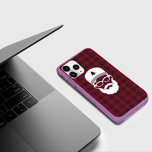 Чехол iPhone 11 Pro матовый Хипстер русская версия / 3D-Фиолетовый – фото 3