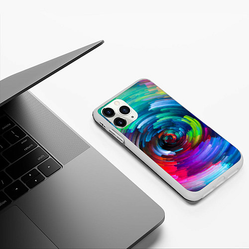 Чехол iPhone 11 Pro матовый Vanguard color pattern 2029 / 3D-Белый – фото 3