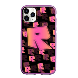 Чехол iPhone 11 Pro матовый ROBLOX ЛОГО, цвет: 3D-фиолетовый