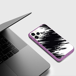 Чехол iPhone 11 Pro матовый БЕЛАЯ КРАСКА БРЫЗГИ, цвет: 3D-фиолетовый — фото 2
