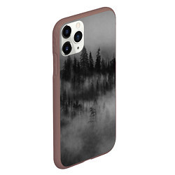 Чехол iPhone 11 Pro матовый Туманный лес - природа, цвет: 3D-коричневый — фото 2