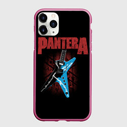 Чехол iPhone 11 Pro матовый PANTERA гитара, цвет: 3D-малиновый