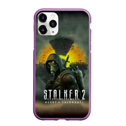 Чехол iPhone 11 Pro матовый S T A L K E R 2 Heart of Chernobyl Сталкер 2 Сердц, цвет: 3D-фиолетовый