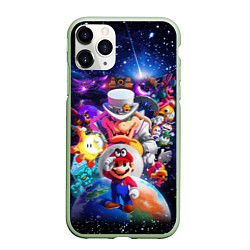 Чехол iPhone 11 Pro матовый Super Mario Odyssey Space Video game, цвет: 3D-салатовый