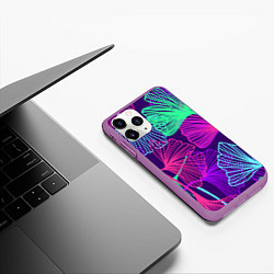 Чехол iPhone 11 Pro матовый Neon color pattern Fashion 2023, цвет: 3D-фиолетовый — фото 2