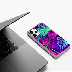 Чехол iPhone 11 Pro матовый Neon color pattern Fashion 2023, цвет: 3D-сиреневый — фото 2