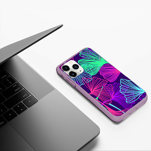 Чехол iPhone 11 Pro матовый Neon color pattern Fashion 2023 / 3D-Сиреневый – фото 3