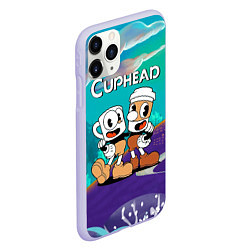 Чехол iPhone 11 Pro матовый Cuphead чашечка кофе, цвет: 3D-светло-сиреневый — фото 2