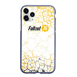 Чехол iPhone 11 Pro матовый Fallout 76 Жёлтая выжженная пустошь, цвет: 3D-серый