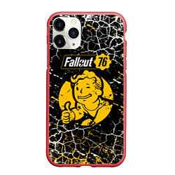 Чехол iPhone 11 Pro матовый Fallout 76 bethesda, цвет: 3D-красный