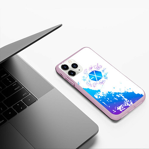 Чехол iPhone 11 Pro матовый Автографы группировки Эхо / 3D-Розовый – фото 3