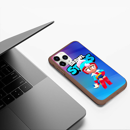 Чехол iPhone 11 Pro матовый BrawlStars Janet Джанет / 3D-Коричневый – фото 3