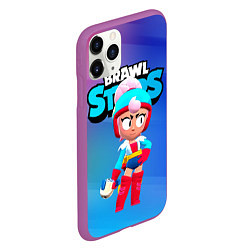 Чехол iPhone 11 Pro матовый BrawlStars Janet Джанет, цвет: 3D-фиолетовый — фото 2