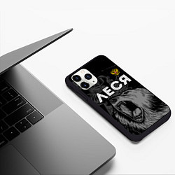 Чехол iPhone 11 Pro матовый Леся Россия Медведь, цвет: 3D-черный — фото 2