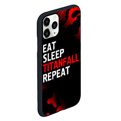 Чехол iPhone 11 Pro матовый Eat Sleep Titanfall Repeat Милитари, цвет: 3D-черный — фото 2