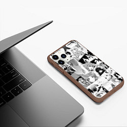 Чехол iPhone 11 Pro матовый Восхождение героя щита паттерн, цвет: 3D-коричневый — фото 2
