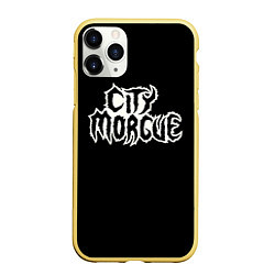 Чехол iPhone 11 Pro матовый City Morgue Logo, цвет: 3D-желтый