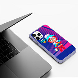 Чехол iPhone 11 Pro матовый BRAWLSTARS JANET ДЖАНЕТ, цвет: 3D-светло-сиреневый — фото 2