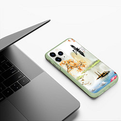 Чехол iPhone 11 Pro матовый China Landscape, цвет: 3D-салатовый — фото 2