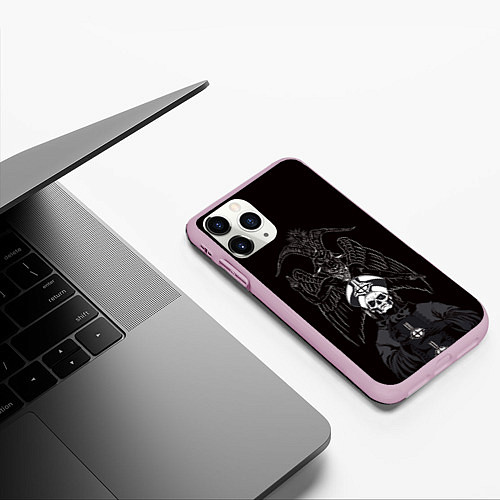 Чехол iPhone 11 Pro матовый Ghost Papa Emeritus / 3D-Розовый – фото 3