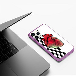 Чехол iPhone 11 Pro матовый My heart, Моё сердце, цвет: 3D-фиолетовый — фото 2