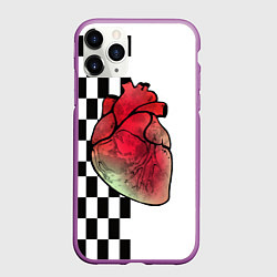 Чехол iPhone 11 Pro матовый My heart, Моё сердце, цвет: 3D-фиолетовый