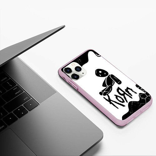 Чехол iPhone 11 Pro матовый Korn потёки / 3D-Розовый – фото 3