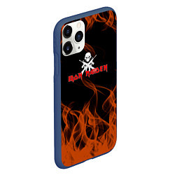 Чехол iPhone 11 Pro матовый Iron maiden огонёк, цвет: 3D-тёмно-синий — фото 2