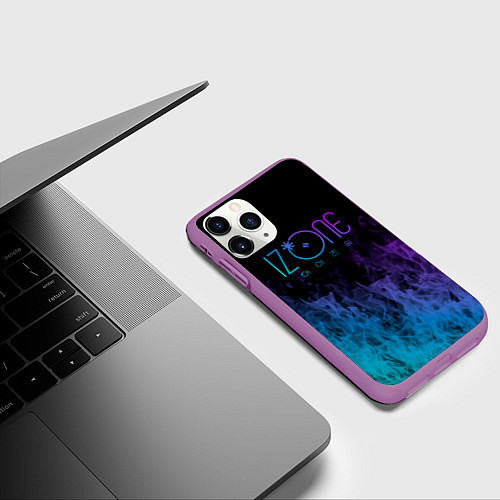 Чехол iPhone 11 Pro матовый Izone neon огонь / 3D-Фиолетовый – фото 3