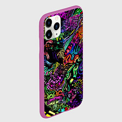 Чехол iPhone 11 Pro матовый Абстрактный узор Vanguard Fashion Неон, цвет: 3D-фиолетовый — фото 2