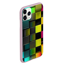 Чехол iPhone 11 Pro матовый Colored Geometric 3D pattern, цвет: 3D-розовый — фото 2