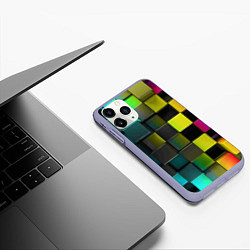 Чехол iPhone 11 Pro матовый Colored Geometric 3D pattern, цвет: 3D-светло-сиреневый — фото 2