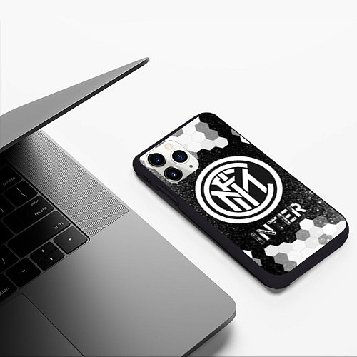 Чехол iPhone 11 Pro матовый ИНТЕР Inter - Графика / 3D-Черный – фото 3