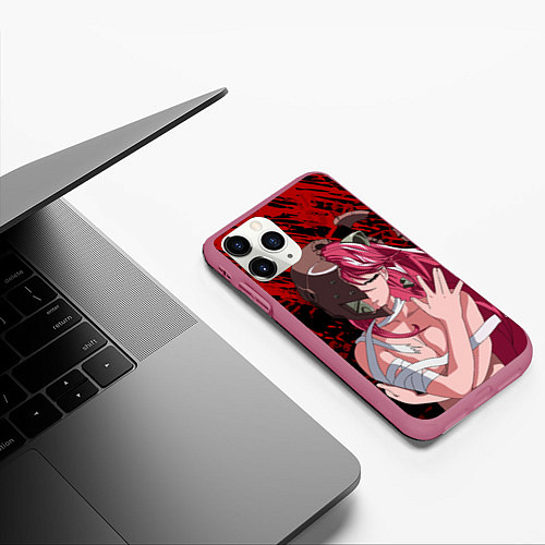 Чехол iPhone 11 Pro матовый Elfen Lied 3D / 3D-Малиновый – фото 3