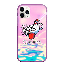 Чехол iPhone 11 Pro матовый Cuphead Разбитая чашечка, цвет: 3D-фиолетовый