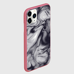 Чехол iPhone 11 Pro матовый Бело-черный тай-дай, цвет: 3D-малиновый — фото 2