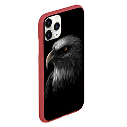 Чехол iPhone 11 Pro матовый Голова хищного орла, цвет: 3D-красный — фото 2