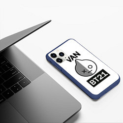 Чехол iPhone 11 Pro матовый BTS VAN BT21, цвет: 3D-тёмно-синий — фото 2