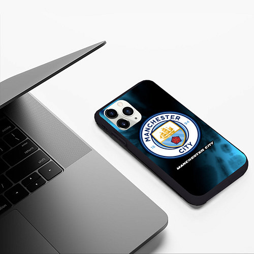 Чехол iPhone 11 Pro матовый МАНЧЕСТЕР СИТИ Manchester City 5 / 3D-Черный – фото 3