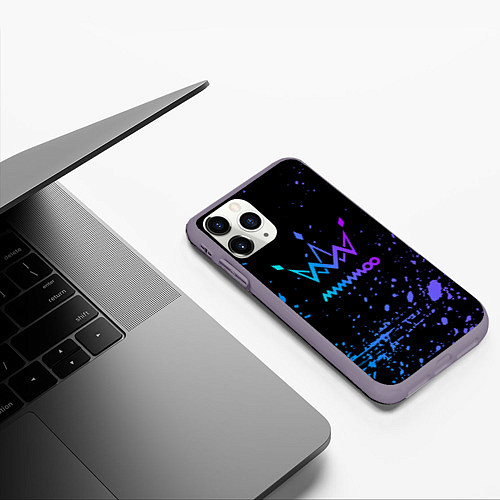Чехол iPhone 11 Pro матовый Mamamoo neon / 3D-Серый – фото 3