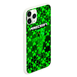 Чехол iPhone 11 Pro матовый Minecraft КРИПЕРЫ, цвет: 3D-белый — фото 2