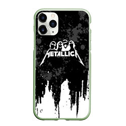 Чехол iPhone 11 Pro матовый Metallica музыканты, цвет: 3D-салатовый