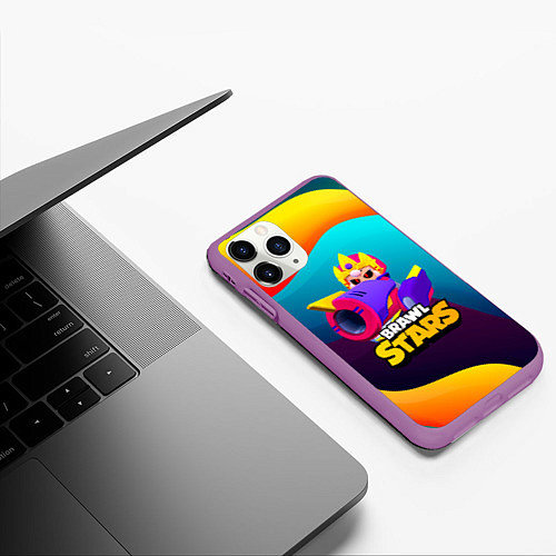 Чехол iPhone 11 Pro матовый BrawlStars Bonny / 3D-Фиолетовый – фото 3