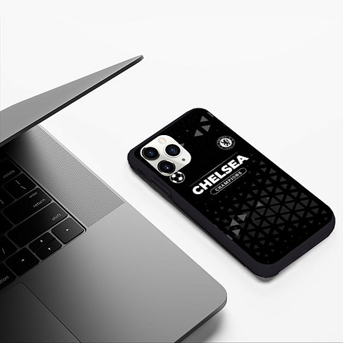 Чехол iPhone 11 Pro матовый Chelsea Форма Champions / 3D-Черный – фото 3