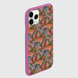 Чехол iPhone 11 Pro матовый Паттерн волнистые узоры, цвет: 3D-фиолетовый — фото 2