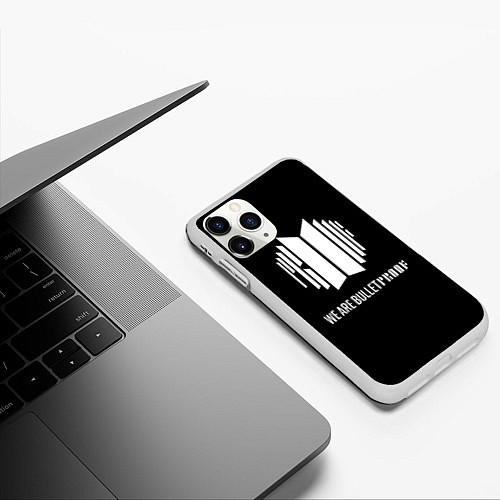 Чехол iPhone 11 Pro матовый BTS WE ARE BULLETPROOF БТС - мы пуленепробиваемые / 3D-Белый – фото 3