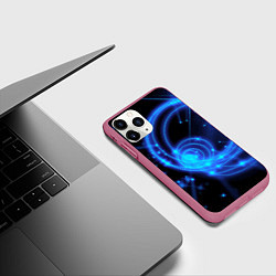 Чехол iPhone 11 Pro матовый Неоновый космос Neon space, цвет: 3D-малиновый — фото 2